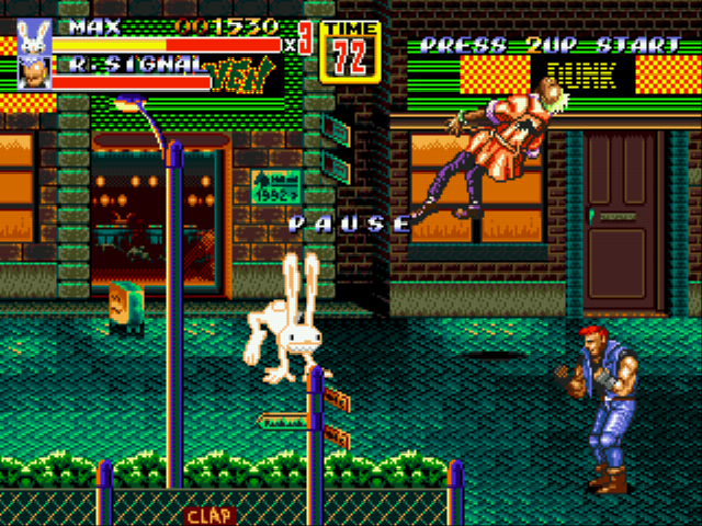 Max the lagomorph in Streets of Rage 2! Screenshot 1